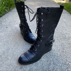 Michael kors woodley combat leather boot